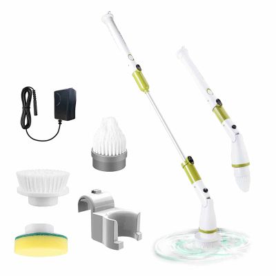 Electric Spin Scrubber, ROEOLNIL Cordless Cleaning Brush with Adjustable Extension Arm 4 Replaceable Cleaning Heads, Power Shower Scrubber for Bathroom, Tub, Tile, Floor
