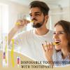 Xuezoioy Disposable Toothbrushes with Toothpaste,300 Pack Yellow Hollow Individually Wrapped Disposable Travel Toothbrushes Kit in Bulk for Homeless,Nursing Home,Hotel,Charity view 2