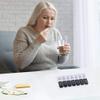 Weekly Pill Organizer, 7-Day AM/PM Travel Pill Container, 7 Day Pill Box Case with 14 Compartments, Push Button Large Capacity Medicine Organizer for Vitamins, Supplements (White Black) view 3
