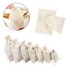 100Pcs Natural Cotton Drawstring Bags, 4 x 6 Inch Reusable Muslin bags, Gift Sachet Tea Bags Jewelry Pouch for Party Wedding Home Storage view 4