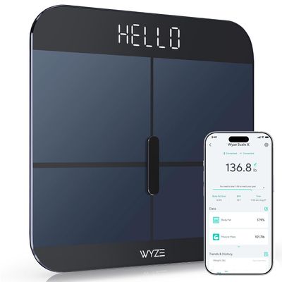 Wyze Smart Scale X - Digital Bathroom Scale for Body Weight, BMI, Body Fat, Muscle Mass, Heart Rate Monitor | Sync with Health Apps | Body Composition Analyzer for People, Baby & Pet, 400 lbs (Navy)