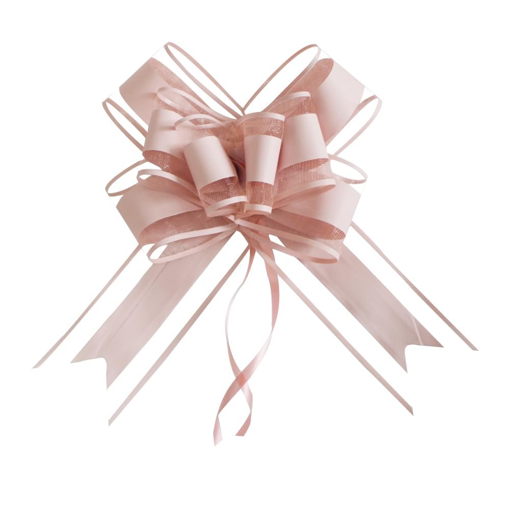 10PCS Large Pull Bows,Bows for Gift Wrapping,Organza Gift Wrapping Ribbon Pull Bows Gift Bows for Wedding Gift Baskets,Christmas Party Birthday Gift Bow Decoration (Lotus Root Pink)