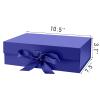 DaiJoob Gift Box with Lid for Presents 10.5x7.5x3.1 Inches with Ribbon and Magnetic Closure(1-Pack) (Blue) view 2
