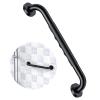 16 Inch Black Shower Grab Bar w/Anti Slip Rubber Grip, ZUEXT Stainless Steel Bath Grab Bar, Bathroom Balance Bar, Wall Mount Safety Handrail Support, Handicap Injury Elderly Senior Assist Handle view 1