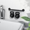 16 Inch Black Shower Grab Bar w/Anti Slip Rubber Grip, ZUEXT Stainless Steel Bath Grab Bar, Bathroom Balance Bar, Wall Mount Safety Handrail Support, Handicap Injury Elderly Senior Assist Handle view 3