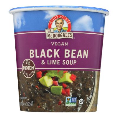 Dr. McDougalls Right Foods 2 Set- Black Bean and Lime Big Cup Soup, 3.4 Ounce - 6 per case.6, 2 set 3.4 Ounce (Pack of 6)