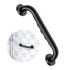 12 Inch Black Shower Grab Bar w/Anti Slip Rubber Grip, ZUEXT Stainless Steel Bath Grab Bar, Bathroom Balance Bar, Wall Mount Safety Handrail Support, Handicap Injury Elderly Senior Assist Handle view 1