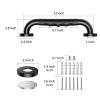 12 Inch Black Shower Grab Bar w/Anti Slip Rubber Grip, ZUEXT Stainless Steel Bath Grab Bar, Bathroom Balance Bar, Wall Mount Safety Handrail Support, Handicap Injury Elderly Senior Assist Handle view 2