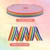 URROMA 1 Roll Stripe Grosgrain Ribbon, 50 Yards Rainbow Decorative Ribbon Polyester Ribbon for Gift Wrapping Boxes on Wedding Birthday Festival Party Decoration view 2