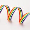 URROMA 1 Roll Stripe Grosgrain Ribbon, 50 Yards Rainbow Decorative Ribbon Polyester Ribbon for Gift Wrapping Boxes on Wedding Birthday Festival Party Decoration view 4