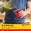 Glad Everyday Disposable Plastic Cups, Red - Heavy Duty Drinking Party Cups - Strong & Sturdy for All Occasions - 18 Ounce, 40 Count view 2
