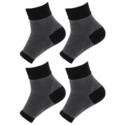 2pairs Plantar Fasciitis Compression Socks Ankle Support Sleeves for Arch Relief Heel Pain Moisture-wicking for Black s