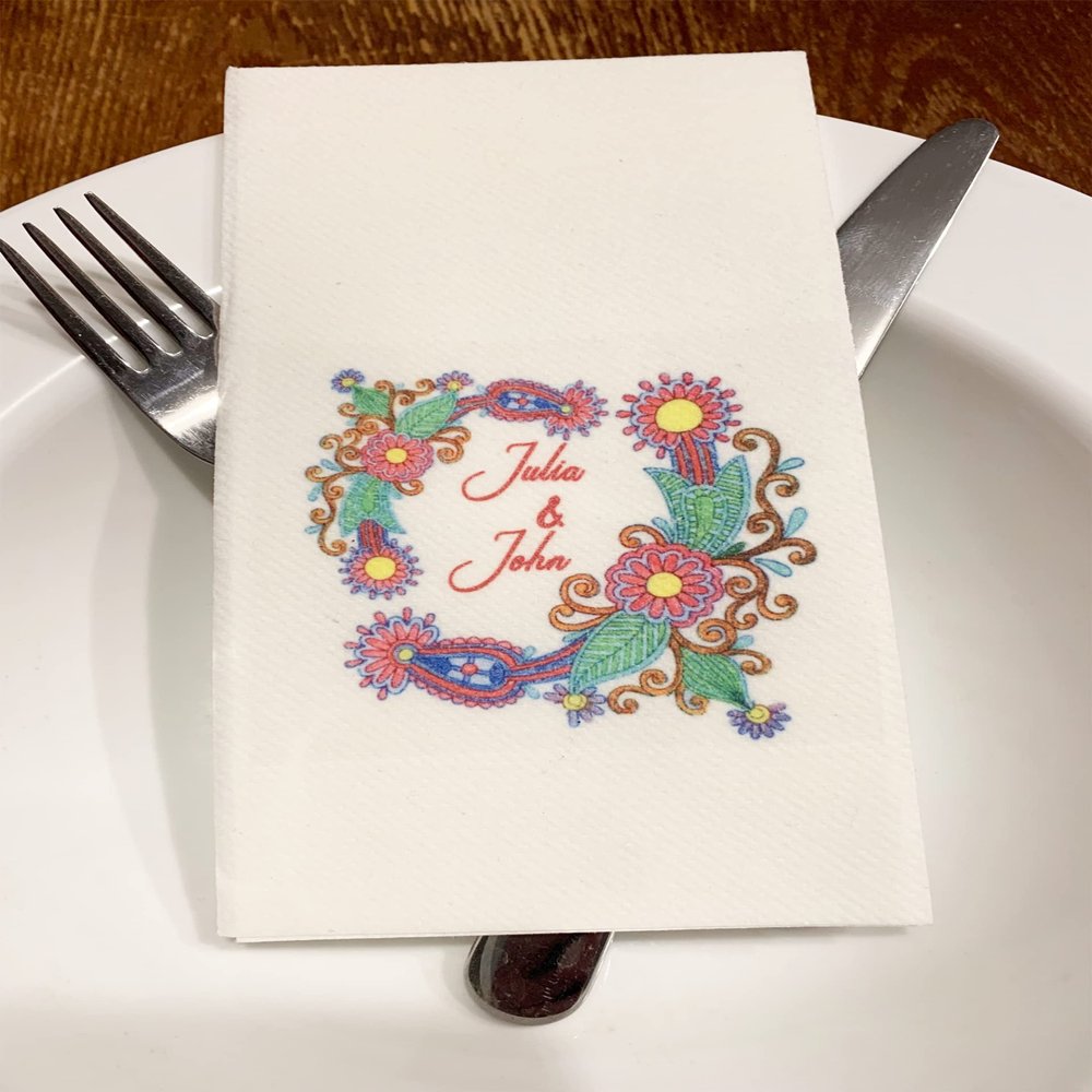 Custom print napkins, birthday paper