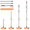 2 in 1 Floor Brush Scrubber with Long Handle Telescopic 3 Poles 61.8'' Grout Brush Scrape Stiff Bristle Cleaning Scrub Brush with Squeegee 180Rotating Tile Brush for Cleaning Bathroom Glass Patio view 2
