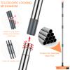 2 in 1 Floor Brush Scrubber with Long Handle Telescopic 3 Poles 61.8'' Grout Brush Scrape Stiff Bristle Cleaning Scrub Brush with Squeegee 180Rotating Tile Brush for Cleaning Bathroom Glass Patio view 3