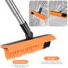 2 in 1 Floor Brush Scrubber with Long Handle Telescopic 3 Poles 61.8'' Grout Brush Scrape Stiff Bristle Cleaning Scrub Brush with Squeegee 180Rotating Tile Brush for Cleaning Bathroom Glass Patio view 4