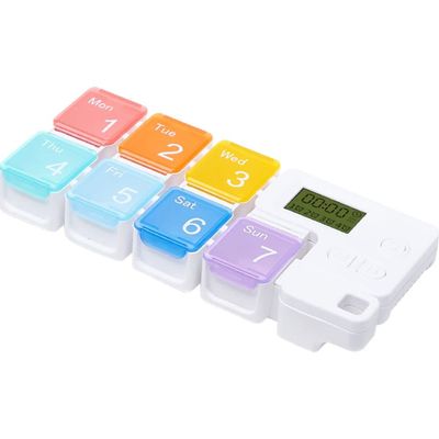 7 Day AM PM Pill Organizer, Travel Pill Box Case, 7 Compartments Weekly Pill Organizer to Hold Vitamins,Fish Oil,Supplements, Weekly Pill Box/Cases, Daily Medicine Dispenser with Alarms