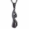 BIAIHQIE Stainless Steel Bowknot Cremation Necklace Memorial Funeral Cremains Holder Urn Keepsake Pendant Jewelry Music Note for Women Black view 1