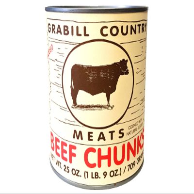 2 Set Grabill Country Meats Canned Beef Chunks, Favorite Amish Food, 25 Oz. (Pack of 3), 6