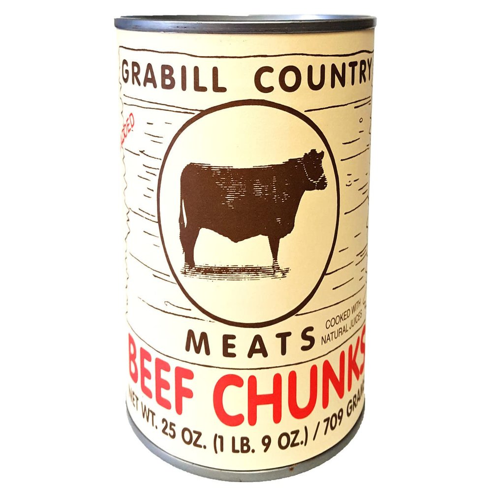 2 Set Grabill Country Meats Canned Beef Chunks, Favorite Amish Food, 25 Oz. (Pack of 3), 6