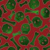 Cute Red Green Skull Gift Wrap Skeleton Christmas Wrapping Paper Premium Goth Birthday Party Bone Decoration Decor (20 inch x 30 inch sheet) view 2