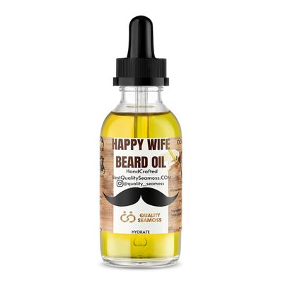 Happy Wife Beard Oil, Minty Tingle Beard Oil for Men, Beard Softener w/Sandalwood, Argan, Jojoba, Mint, Tea Tree Oil, Cucumber & Claryl Sage, Beard Care for Moisturized Skin, 1 oz - Conditioner