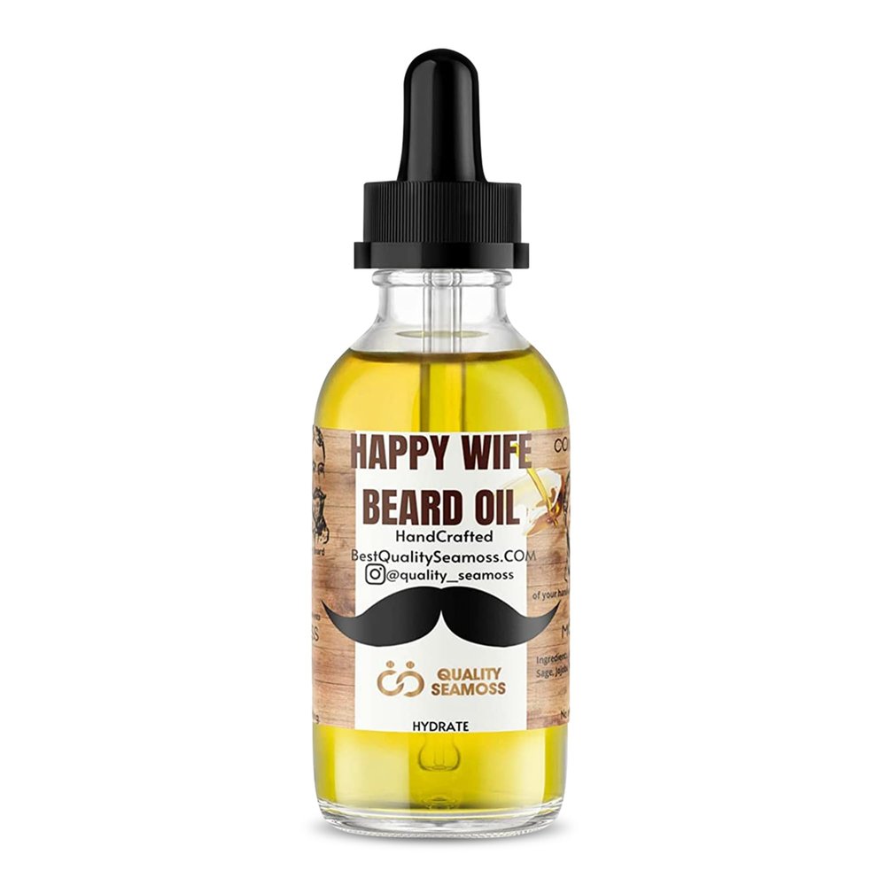 Happy Wife Beard Oil, Minty Tingle Beard Oil for Men, Beard Softener w/Sandalwood, Argan, Jojoba, Mint, Tea Tree Oil, Cucumber & Claryl Sage, Beard Care for Moisturized Skin, 1 oz - Conditioner