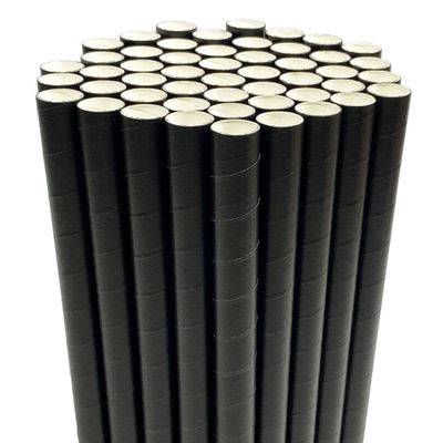 Disposable Drinking Straws Paper Biodegradable 0.5" 1/2 12mm Extra Wide for Boba Smoothies Bubble Tea Pearls Jumbo Milkshake Slushies Thick Shakes, Wedding Birthday Shower Party Supplies, Black 50 PCS