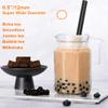 Disposable Drinking Straws Paper Biodegradable 0.5" 1/2 12mm Extra Wide for Boba Smoothies Bubble Tea Pearls Jumbo Milkshake Slushies Thick Shakes, Wedding Birthday Shower Party Supplies, Black 50 PCS view 3