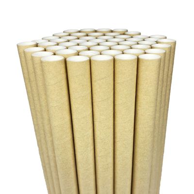 Paper Drinking Straws Disposable Biodegradable Extra Wide 0.5" 1/2 12mm for Boba Smoothies Bubble Tea Pearls Jumbo Milkshake Slushy Thick Shakes, Wedding Birthday Shower Party Supplies, Kraft 50 PCS