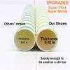 Paper Drinking Straws Disposable Biodegradable Extra Wide 0.5" 1/2 12mm for Boba Smoothies Bubble Tea Pearls Jumbo Milkshake Slushy Thick Shakes, Wedding Birthday Shower Party Supplies, Kraft 50 PCS view 4
