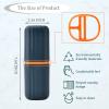 2Pcs Travel Toothbrush Cup Case, Portable Toothbrush Holder Case for Traveling, Camping, Business Trip and School, Plastic Toothbrushes Toothpaste Set with Two Colors (Navy blue and Lotus color) view 2