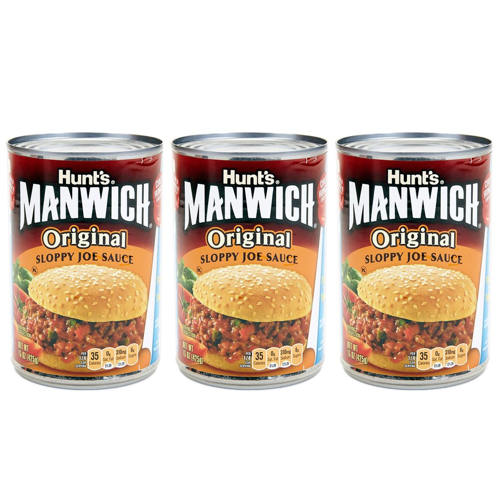 4 Set Sloppy Joe Canned 3 Pack ~ Hunt's Manwich Original Sloppy Joe Sauce 15 oz | Manwich Sloppy Joe