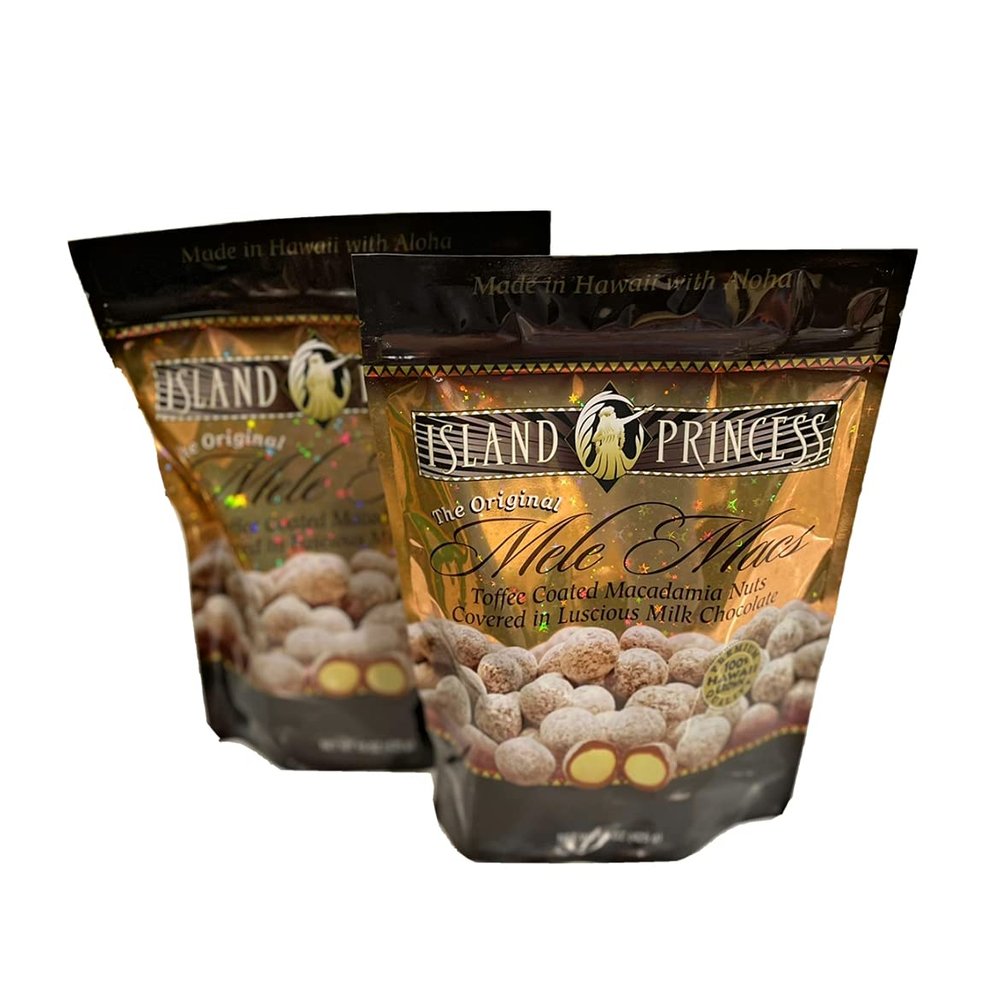 Island Princess 3 set - Mele Macs Toffee Coated Macadamia Nuts Covered in Milk Chocolate (15 Ounce Bag), 1.0 Count