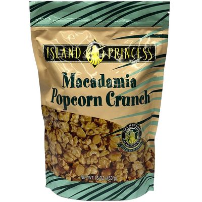4 set - Island Princess Hawaiian Macadamia Nut Popcorn Crunch 16 oz. Bag