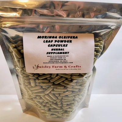 PAISLEY FARM & CRAFTS MADE FRESH FOR A HEALTHY YOU Wholesale Moringa Oleifera Leaf Capsules Non GMO - General Wellness (20000)