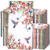 Jetec 200 Count Flower Birds Disposable Bathroom Hand Towels Paper Guest Towels for Bathroom Tree Flower Bird Napkin Paper Disposable Guest Napkins for Birthday Holiday Party Supplies view 1