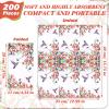 Jetec 200 Count Flower Birds Disposable Bathroom Hand Towels Paper Guest Towels for Bathroom Tree Flower Bird Napkin Paper Disposable Guest Napkins for Birthday Holiday Party Supplies view 3