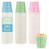 LITOPAK 480 Pack 3 oz Paper Cups, Colorful Disposable Bathroom Cups, Small Mouthwash Mugs for Home, Bathroom, Picnic, Party, and Events view 1