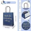 Chinco 30 Pcs Wedding Welcome Gift Bags Hotel Guests Thanks for Celebrating with Us Gold Paper Gift Bag Medium Size with Handle for Bridal Shower Party Favor(7.48 x 5.91 x 2.76 Inch,Blue) view 2