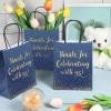 Chinco 30 Pcs Wedding Welcome Gift Bags Hotel Guests Thanks for Celebrating with Us Gold Paper Gift Bag Medium Size with Handle for Bridal Shower Party Favor(7.48 x 5.91 x 2.76 Inch,Blue) view 3