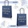 Chinco 30 Pcs Wedding Welcome Gift Bags Hotel Guests Thanks for Celebrating with Us Gold Paper Gift Bag Medium Size with Handle for Bridal Shower Party Favor(7.48 x 5.91 x 2.76 Inch,Blue) view 4