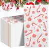 100 PCS Christmas Napkins Cocktail Napkins Paper Disposable Guest Napkin Xmas Candy Theme Decorative Paper Guest Towels for Holiday Christmas Dinner Party Supplies, 7.87 x 4.3 inch view 1