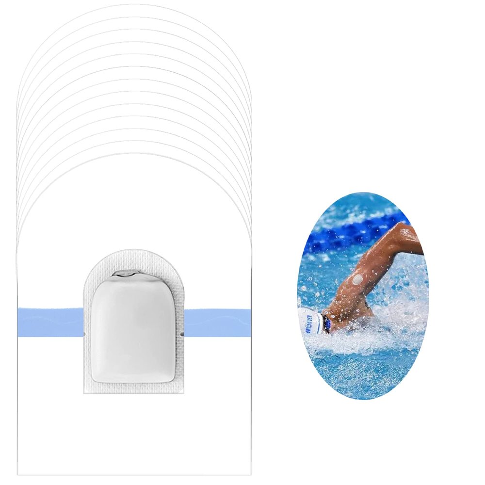 LiangMai Pack of 40 Omnipod Adhesive Patches, Waterproof & Transparent Patches for Omnipod, Breathable, Skin-Friendly and Self-Adhesive Patch with Hole, Durable up to 10 Days