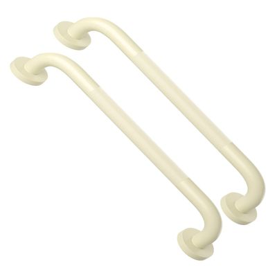 16 Inch Anti Slip Shower Grab Bar Handle Beige White, ZUEXT Stainless Steel Bathroom Grab Bar, Knurled Bathroom Balance Bar, Safety Hand Rail Support,Handicap Elderly Injury Senior Assist Bath Handle