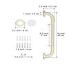 16 Inch Anti Slip Shower Grab Bar Handle Beige White, ZUEXT Stainless Steel Bathroom Grab Bar, Knurled Bathroom Balance Bar, Safety Hand Rail Support,Handicap Elderly Injury Senior Assist Bath Handle view 2