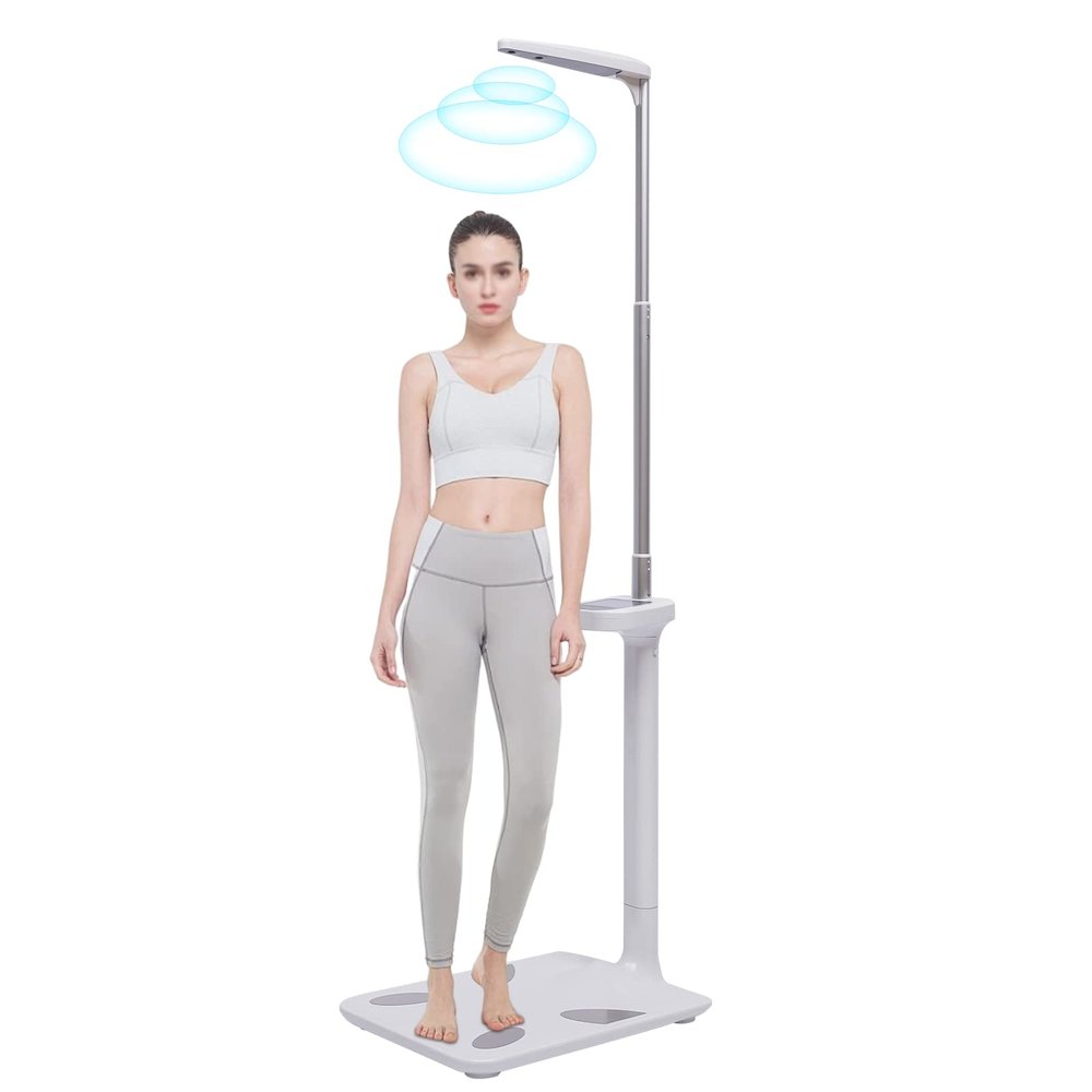 Professional Digital Physicians Scale, Height and Body Fat Analyzer Digital Medical Scale - 440lbs/200kg Capacity, 80-210CM Height Scale Range, BMI Body Fat Measurement Device (US Stock)