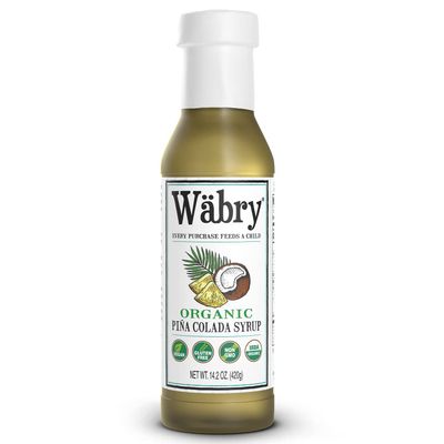 Wbry Organic Pia Colada Syrup  14.2oz (420g), Natural Fruit Syrups for Drinks, Shaved Ice and Ice cream, Vegan Friendly, Non-GMO, Dye-Free Snow Cone Syrup  BPA Free Plastic Bottle