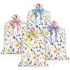 TaoBary 4 Pieces Plastic Dot Bags (36 x 48 Inch) with 4 Pieces Pull Flowers Large Packaging Wrapping Present Bags for New Parents Shower Birthday Wedding Christmas Engagement Party view 1