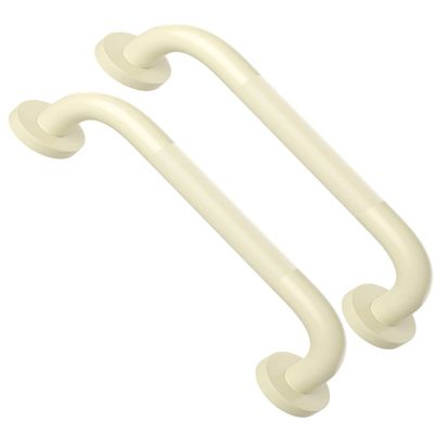 12 Inch Anti Slip Shower Grab Bar Handle Beige White, ZUEXT Stainless Steel Bathroom Grab Bar, Knurled Bathroom Balance Bar, Safety Hand Rail Support,Handicap Elderly Injury Senior Assist Bath Handle